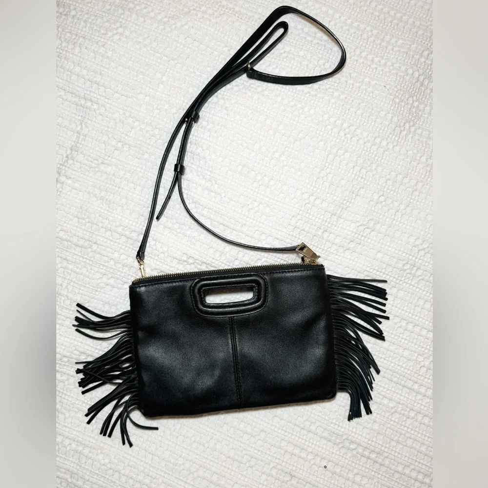 MAJE - M Duo Black Leather Crossbody / Clutch - Picture 3 of 15